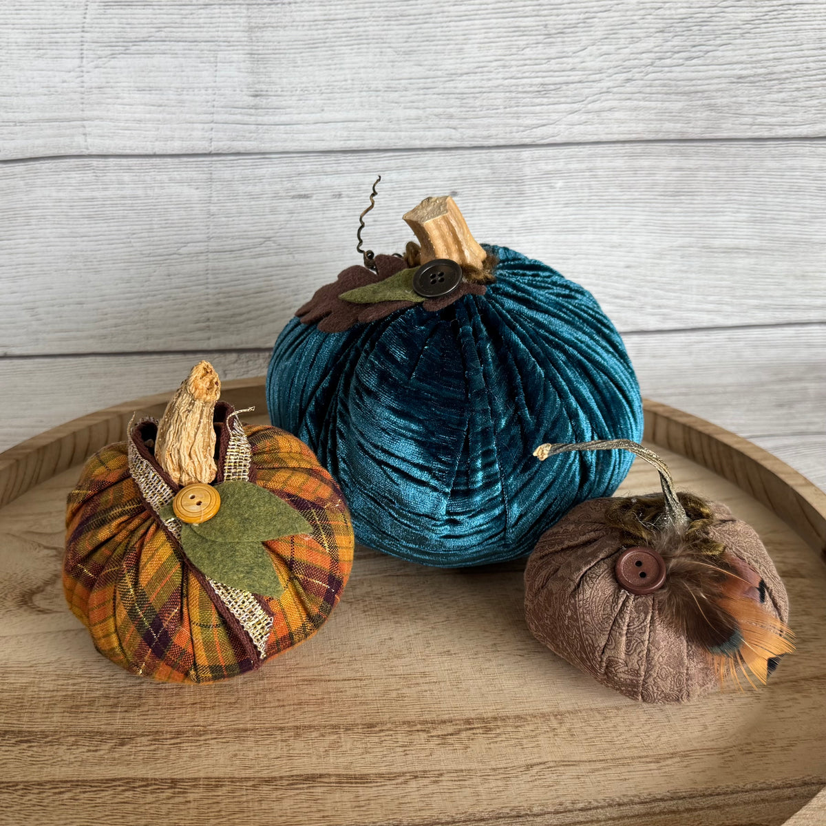Small Brown Suede Pumpkin