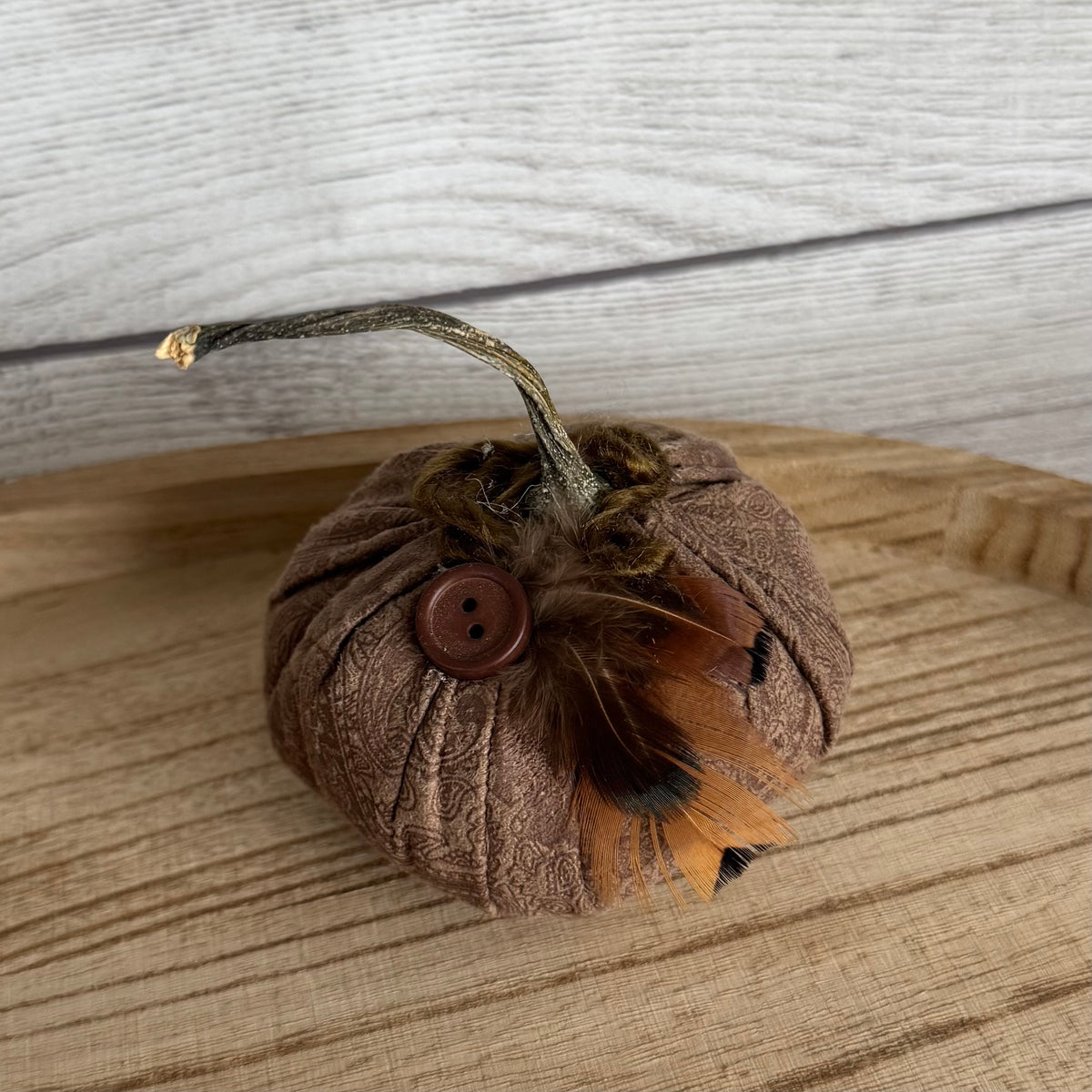 Small Brown Suede Pumpkin