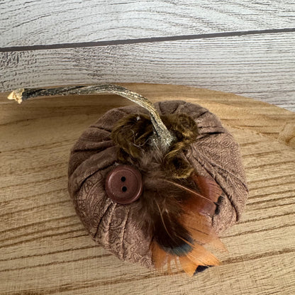 Small Brown Suede Pumpkin