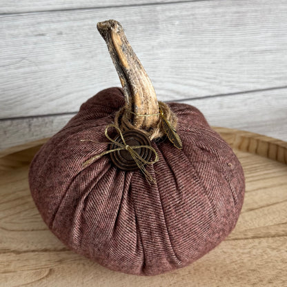 Large Brown Flannel Pumpkin