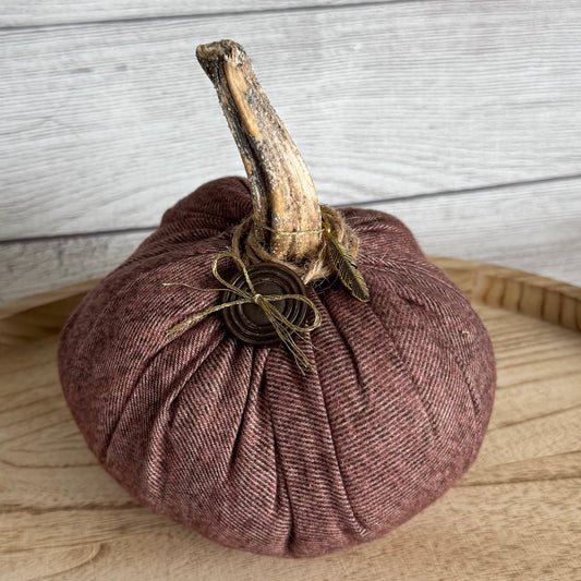 Large Brown Flannel Pumpkin
