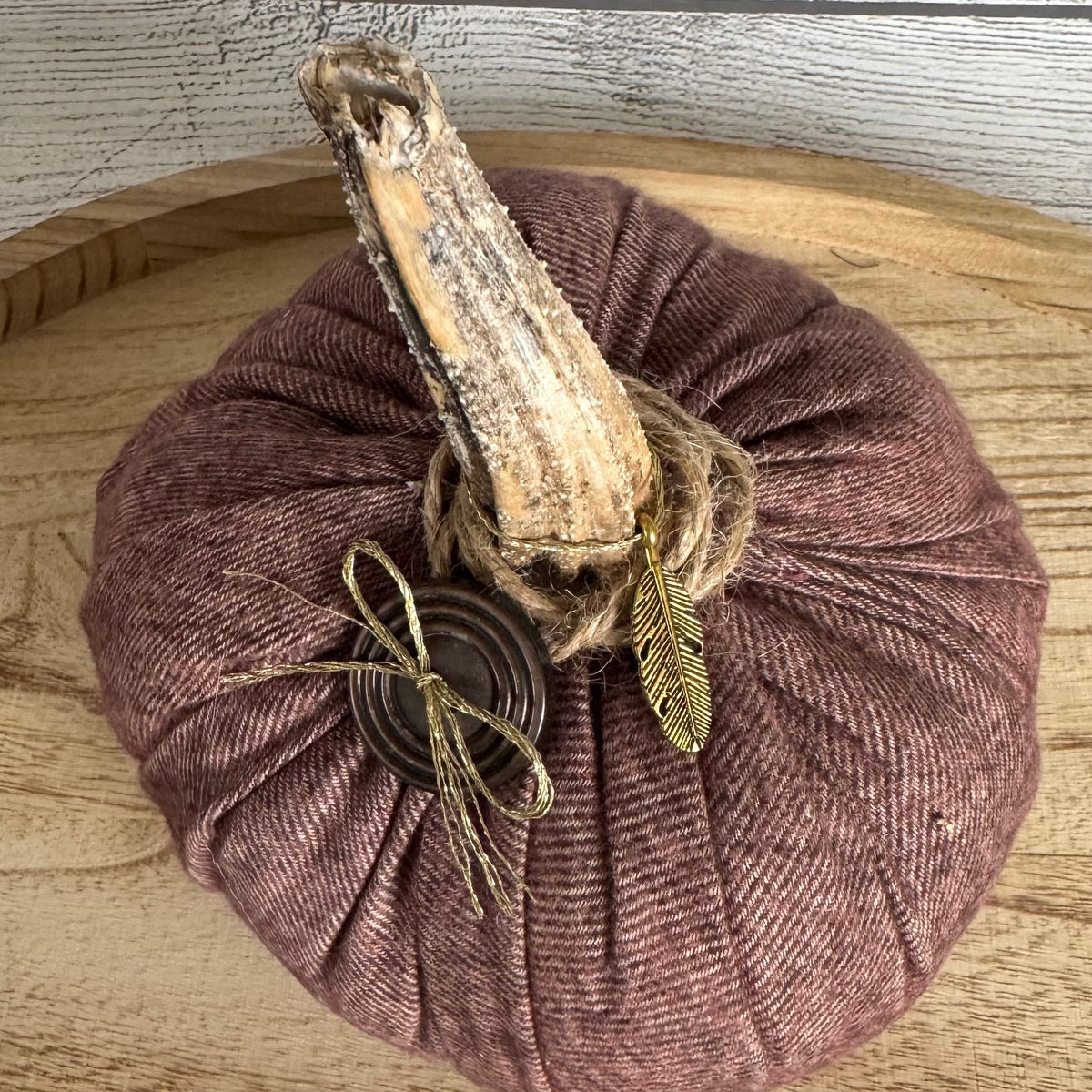 Large Brown Flannel Pumpkin